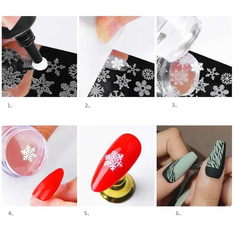 Silikon Transparent Nail Art Stamping Kit DIY Französisch Maniküre Platte Stempel Polnischen Schablone Vorlage Siegel Stamper Schaber