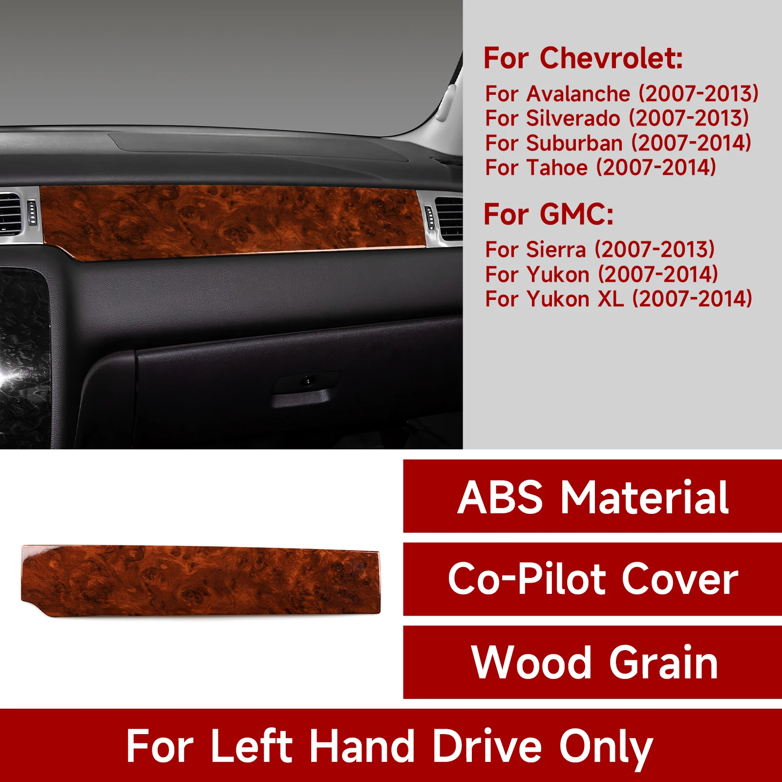 Pegatinas Decorativas para el Panel del Tablero de Instrumentos del Automóvil, Accesorios Interiores para Chevrolet Avalanche, Silverado, Suburban, Tahoe, GMC Sierra, Yukon XL
