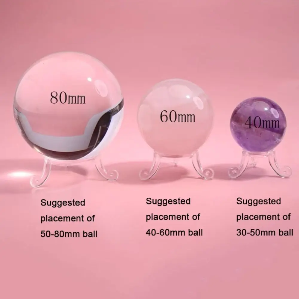 Creative Transparent Crystal Ball Base Triangular Structure Simple Crystal Ball Display Base Small Spheres Baseball Rack Home