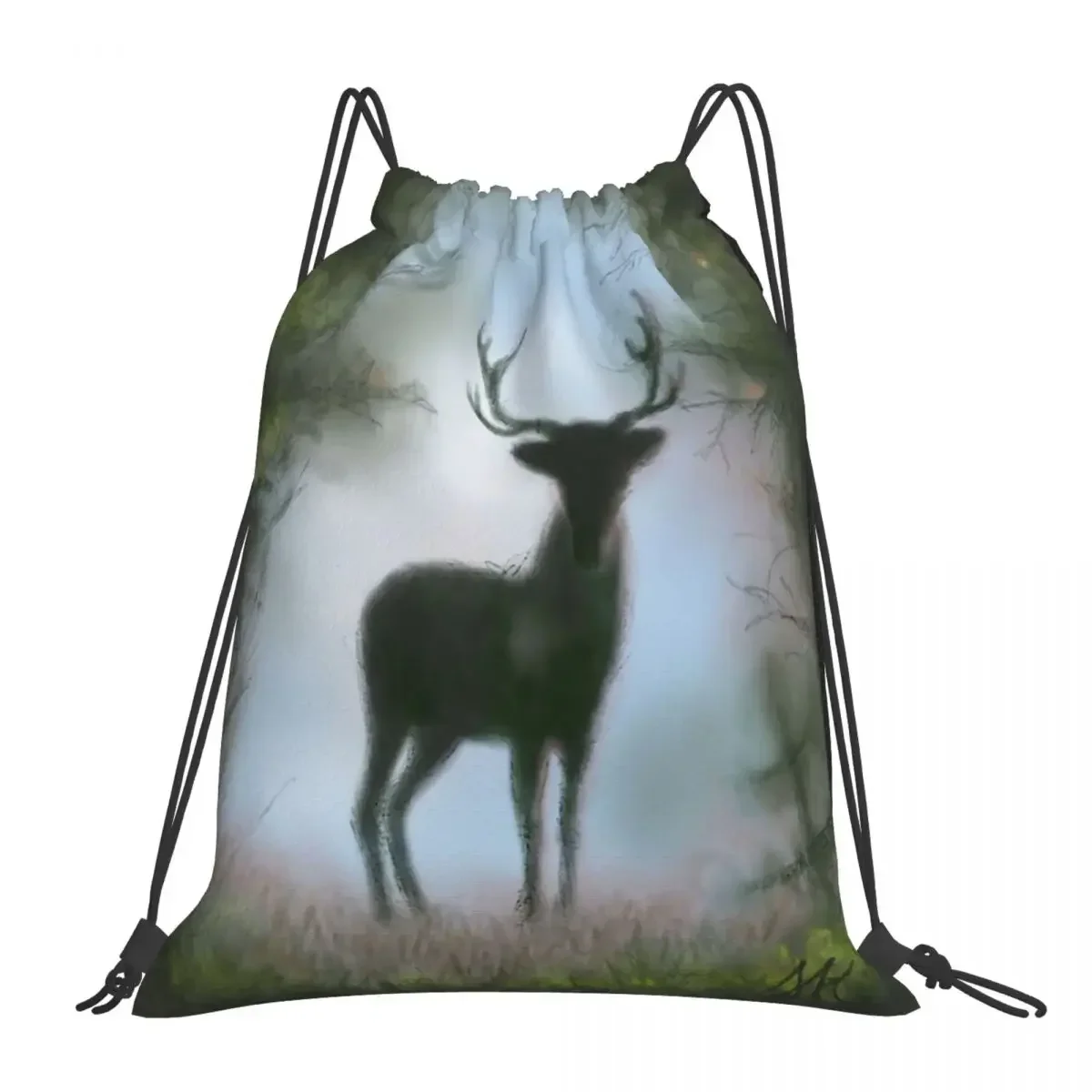 

Deer In The Twilight, HG Beige Backpacks Drawstring Bags Drawstring Bundle Pocket Sundries Bag BookBag For Man Woman School