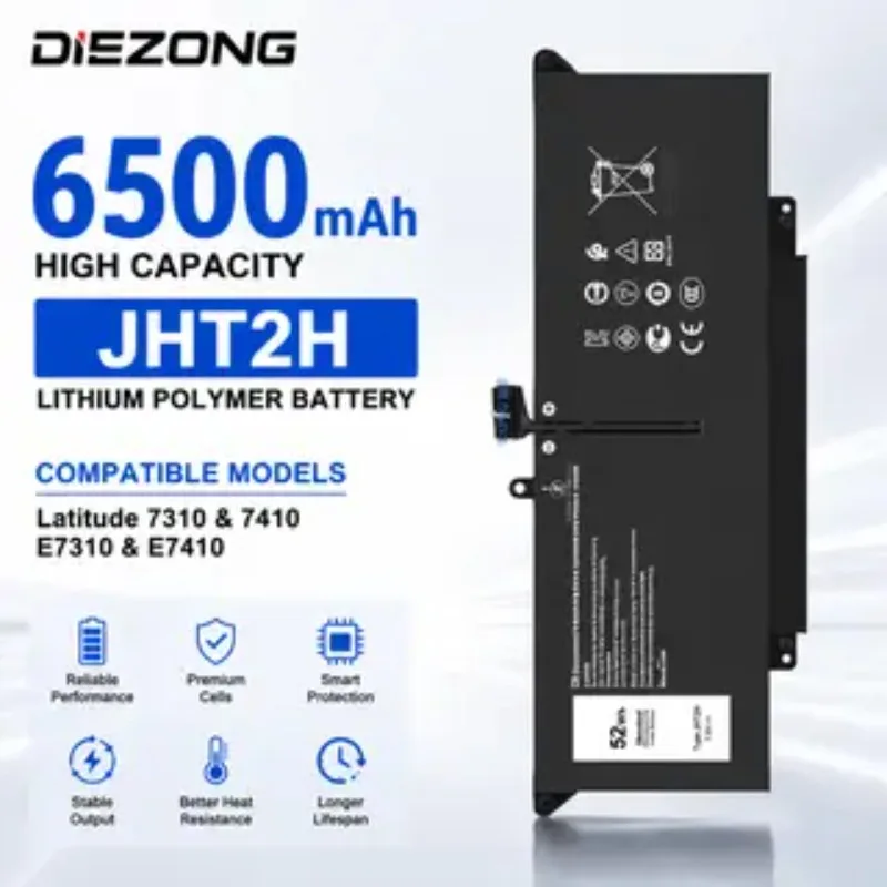 6500mAh JHT2H Laptop Battery for Dell Latitude 7310 7410/7410 Chromebook Enterprise Series P34S P34S001 Y7HR3 35J09 4V5X2 HRGYV