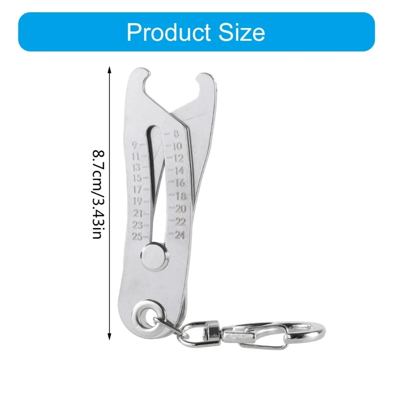 Portable Precise Thread Size Checker Keychain Nut And Thread Checker Size Finders Keychain Quick Hand Measuring