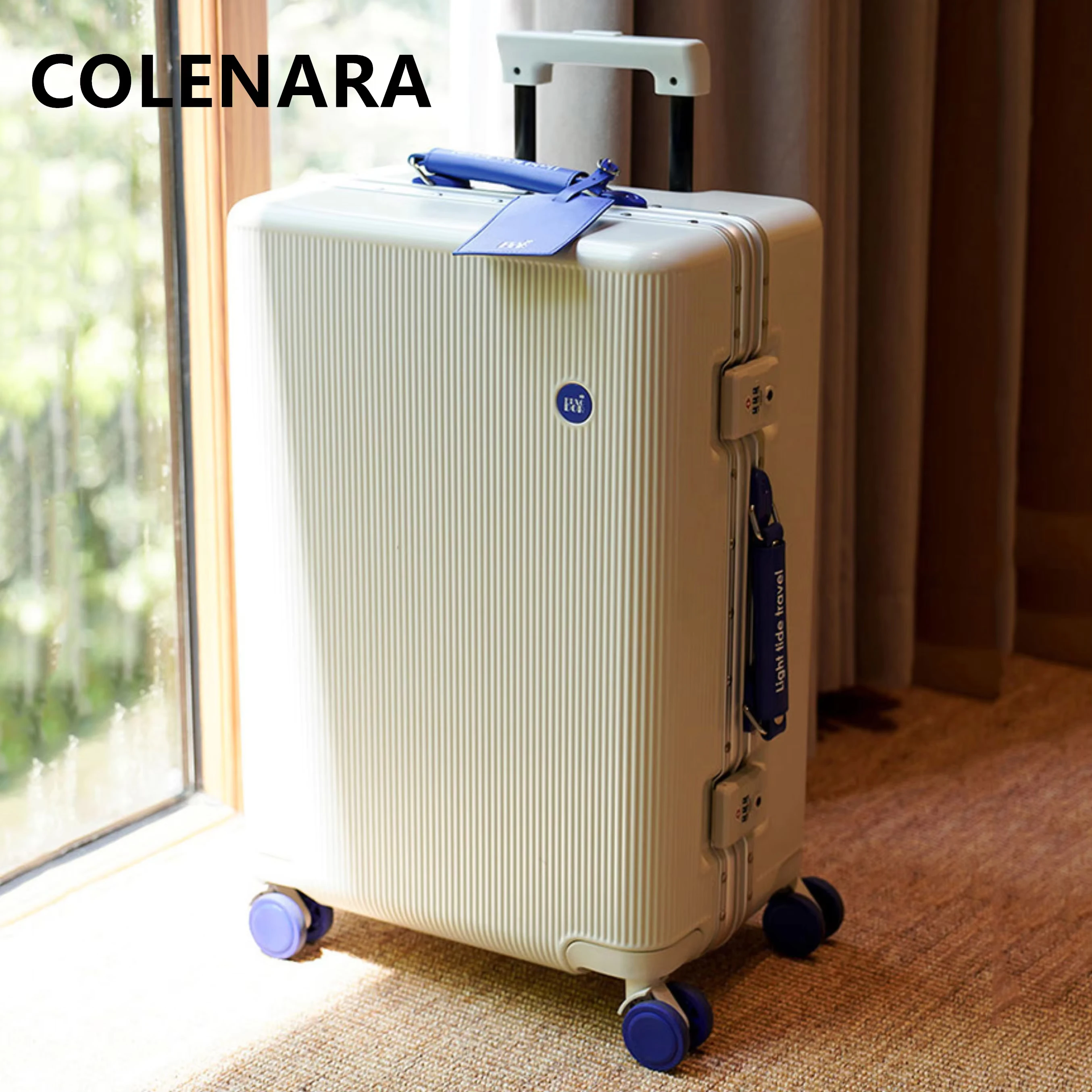 COLENARA Suitcase PC Boarding Box Large Capacity Trolley Case Aluminum Frame Password Box 20
