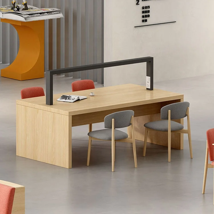 & Solid Ashwood Base Commercial Public University School Library Furniture Wooden Study Table Designs with Lamp Stand