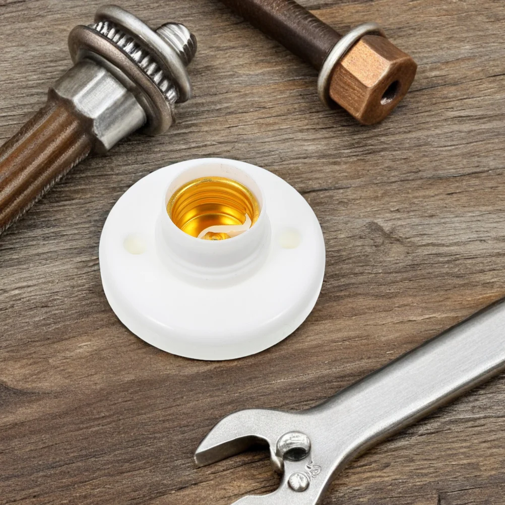 

12Pcs E27 Screw Base Light Bulb Holder Flat Plastic Lamp Socket Replacement for Ceiling Indoor Lighting Fixtures Home Office