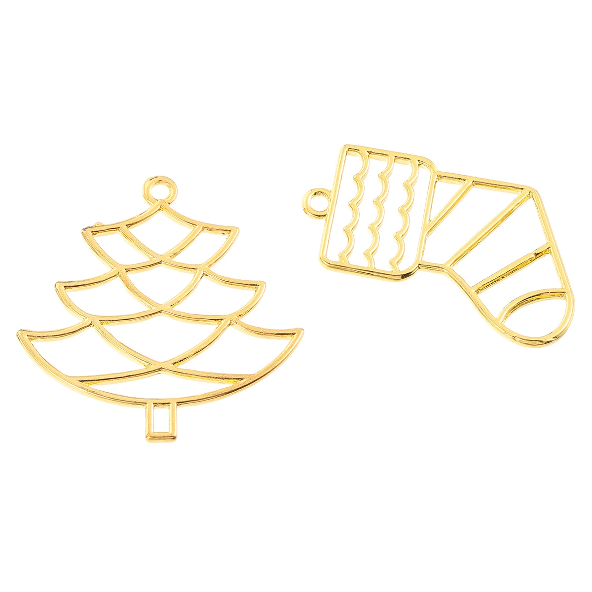 

20 Pcs Hollow Frame Pendant Beads Jewelry Making Crafts Alloy Christmas Border DIY Tools Molds Lightweight Durable Gifts
