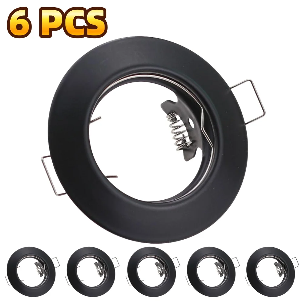 

6/10pcs Round Recessed LED Ceiling Downlight Mounting Frame MR16 GU10 Bulb Replaceable Spot Lamp Holder Socket Fitting Fixtures