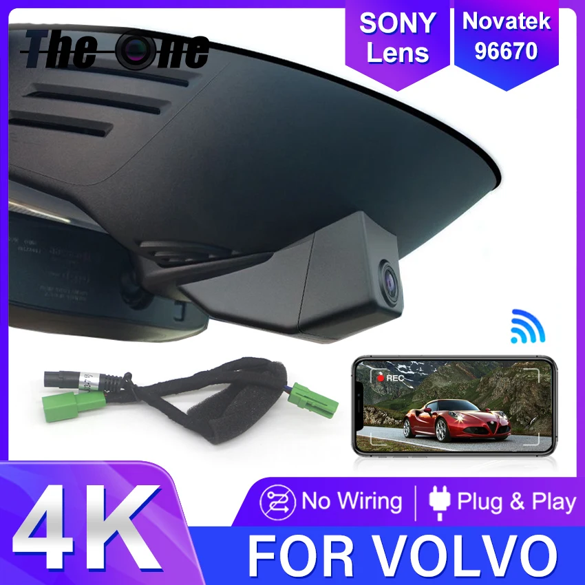 4K Car DVR For VOLVO XC90 XC60 XC40 S90 V90 V40 S60 V60 S80 XC70 C40 EC40, Built-in WIFI Dash Cam Rear Recorder for Polestar 2