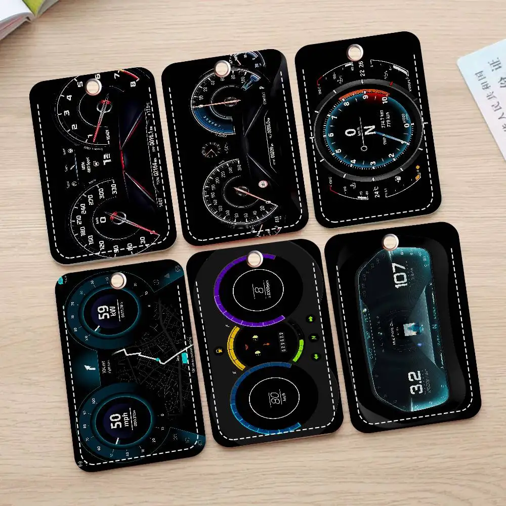 

Мягкий кожаный чехол-держатель для ключей и карт с узором в виде приборной панели автомобиля, прямоугольный, для защиты от индукционных считывателей, модный аксессуар для молодежи