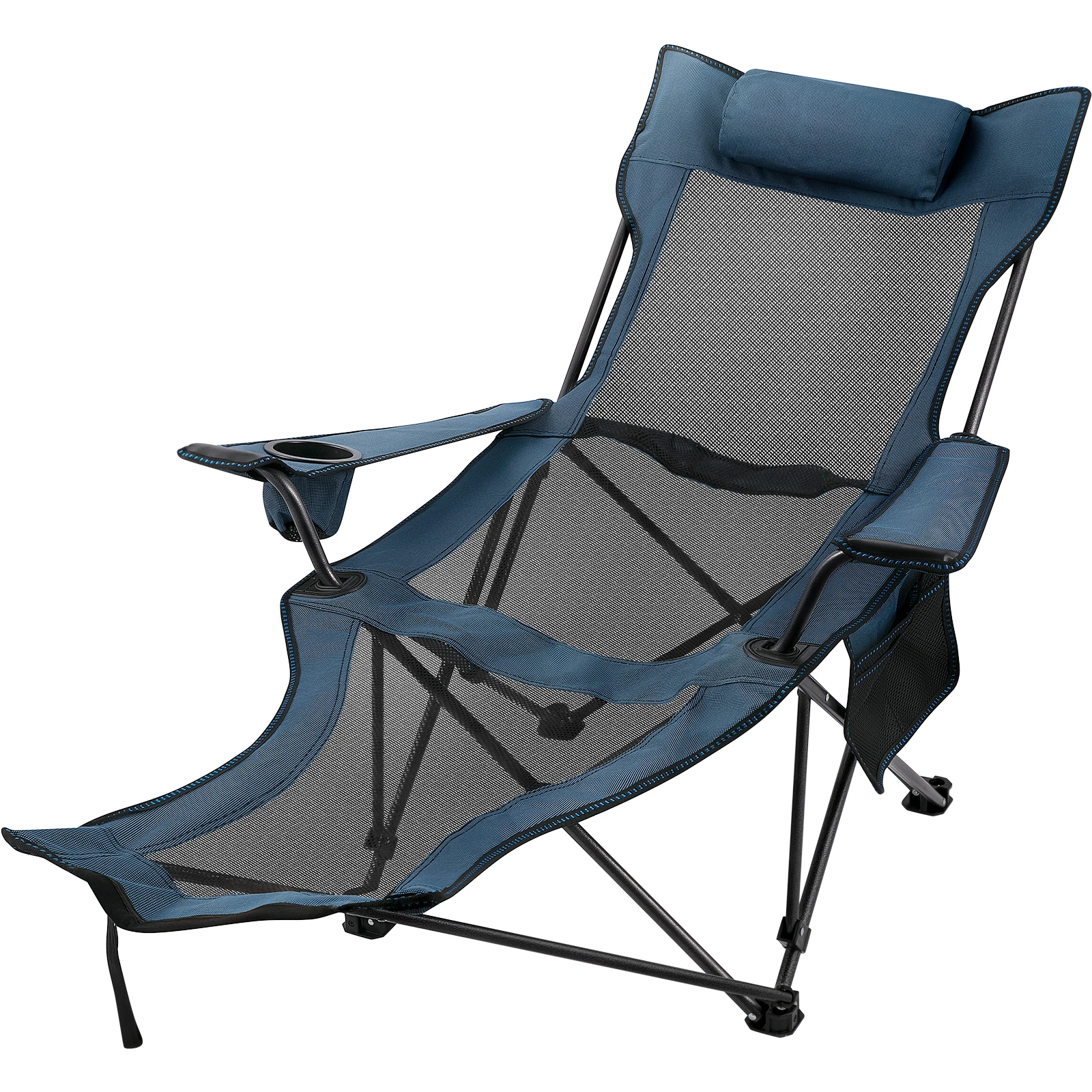 VEVOR-Cadeira dobrável de acampamento com apoio para os pés, encosto ao ar livre, cama portátil, cadeira para acampar, pesca, dobrável Beach Lounge Chair