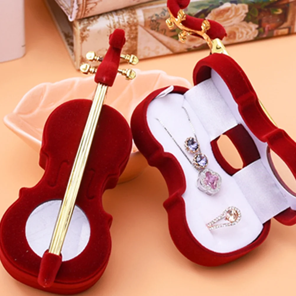 

1Pcs Creative European Style Jewelry Storage Case Flannel Cushioned Small Ornaments Organizer Red Jewelry Storage Case