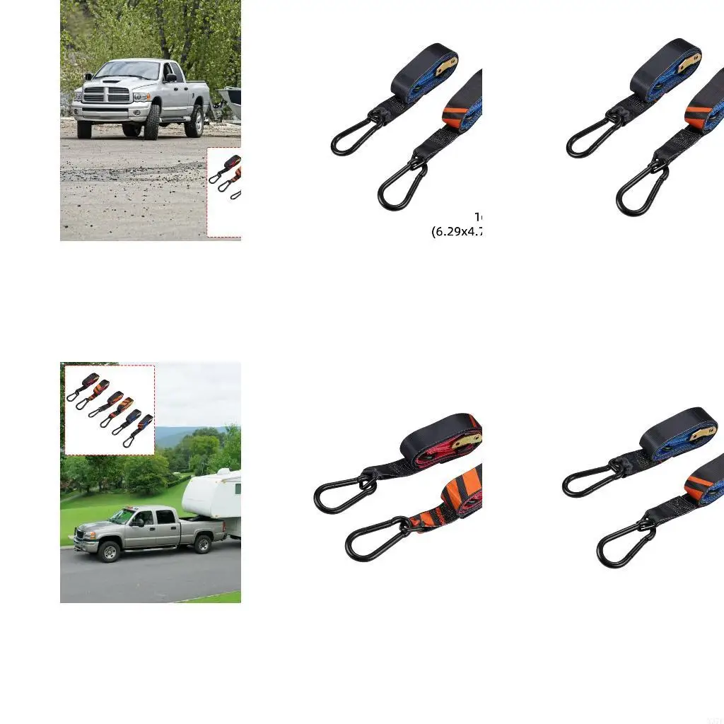 Adjustable Cargo Securing Strap for Motorcycles with Hooked Ends X37F