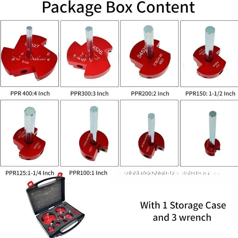 new 8-piece set of PVC pipe reamer water pipe joint pipe expansion knife multi-head PVC  Reamer