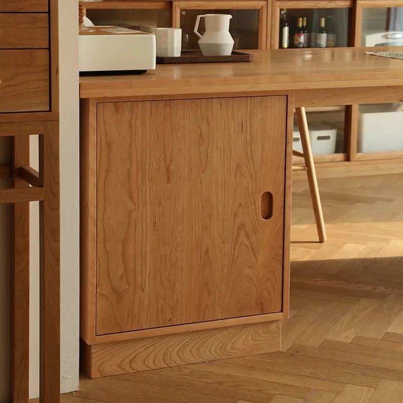 Nordic all solid wood cherry wood island table Japanese minimalist restaurant Modern minimalist bar storage table Dining table