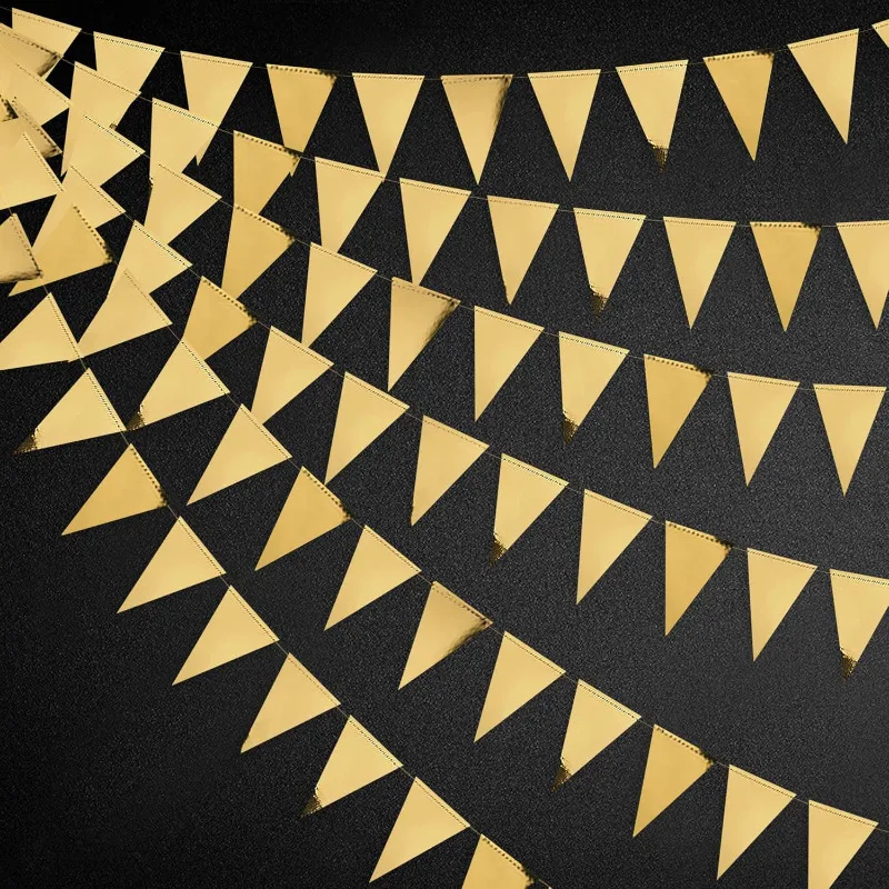 Bandera triangular dorada, banderín, banderines para graduación, cumpleaños, boda, náutico, Ahoy Achor, suministros para fiestas temáticas