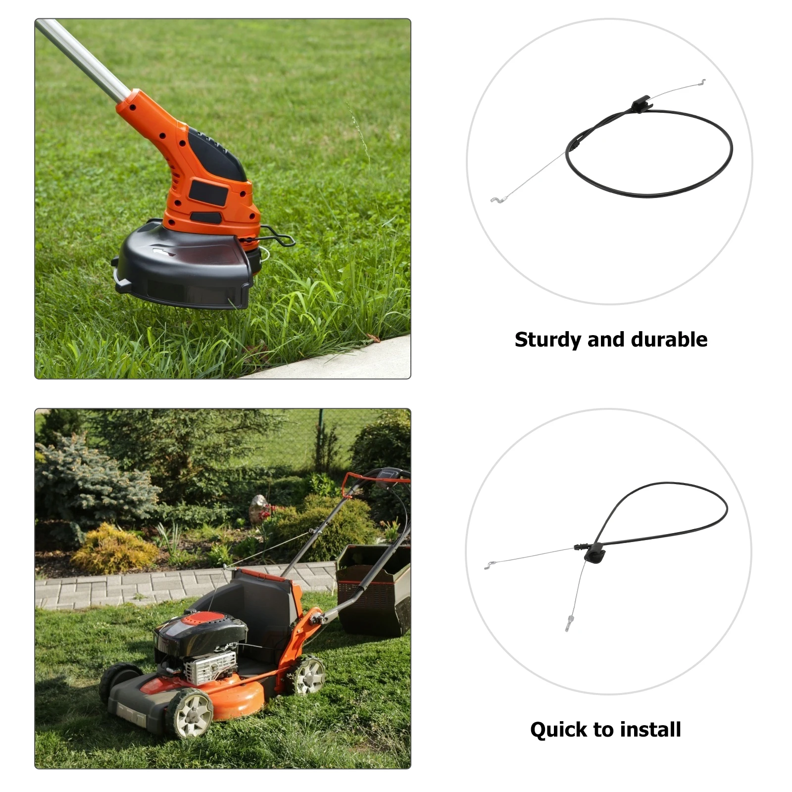

1pc High-Quality Engine Control Cable for Lawn Mower Excellent Details Efficient Wire PP Material Professional Practical Easy