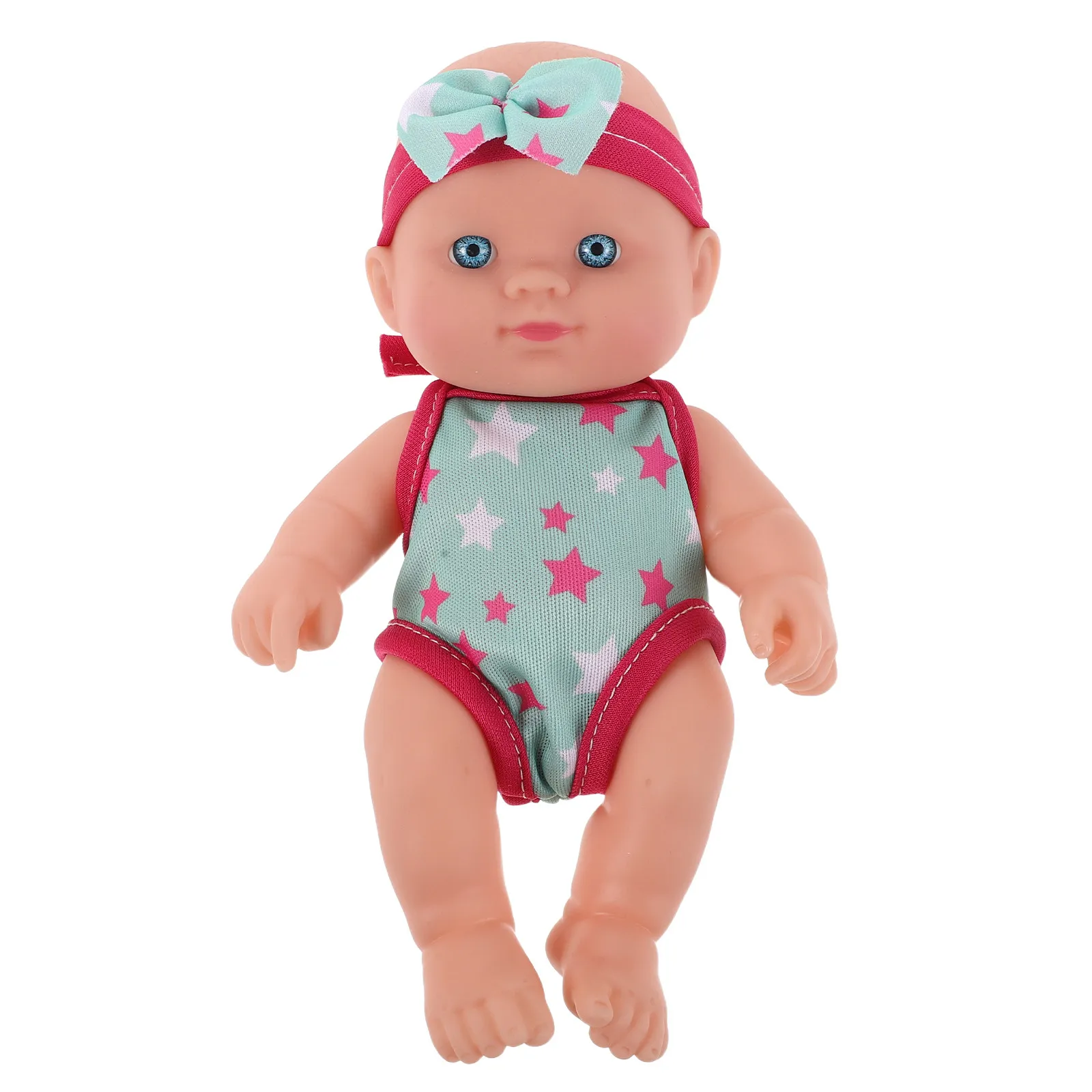 Floating Baby Bath Toy with Cute Swimsuit and Swim Cap Waterproof Pool Bathtub Pretend Play Kids Toy