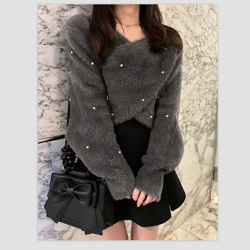 

Soft Comfortable Knitted Top GL Multi-Color Autumn New Arrival Warmth Emitting V-Ne Long Sve Commute Sle Faionable