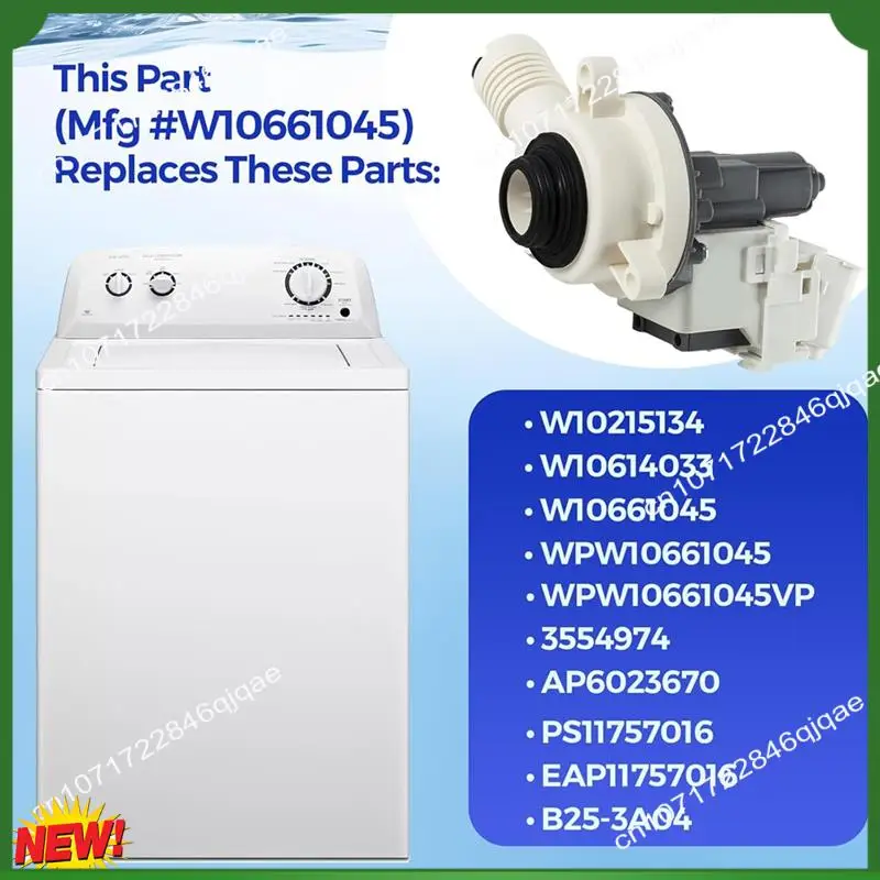 

A48I W10661045 Сливной насос шайбы, совместимый с шайбой Whirlpool Amana Crosley Maytag Inglis Kenmore Admiral