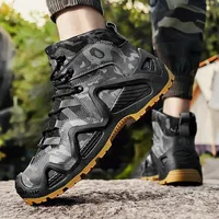 High Top Men's Outdoor Anti-Slip Climbing Boots Thick Bottom Desert Boots Cross-Border Hiking Men's Shoes Zapatos Para Hombre