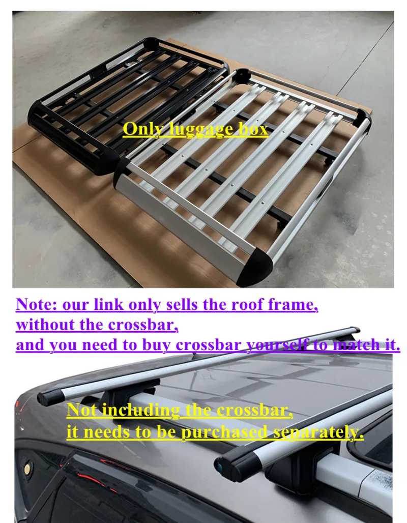 Universal Double-Deck Car Roof Rack Only Luggage Frame Without Crossbars Cargo Alloy Top 100kg Carrier Luggage Basket For Car