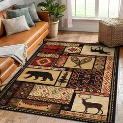 VIKAMA American Vintage Crystal Velvet Carpet Home Living Room Bedroom All Covered With Dirt Resistant Carpet Home Decoration