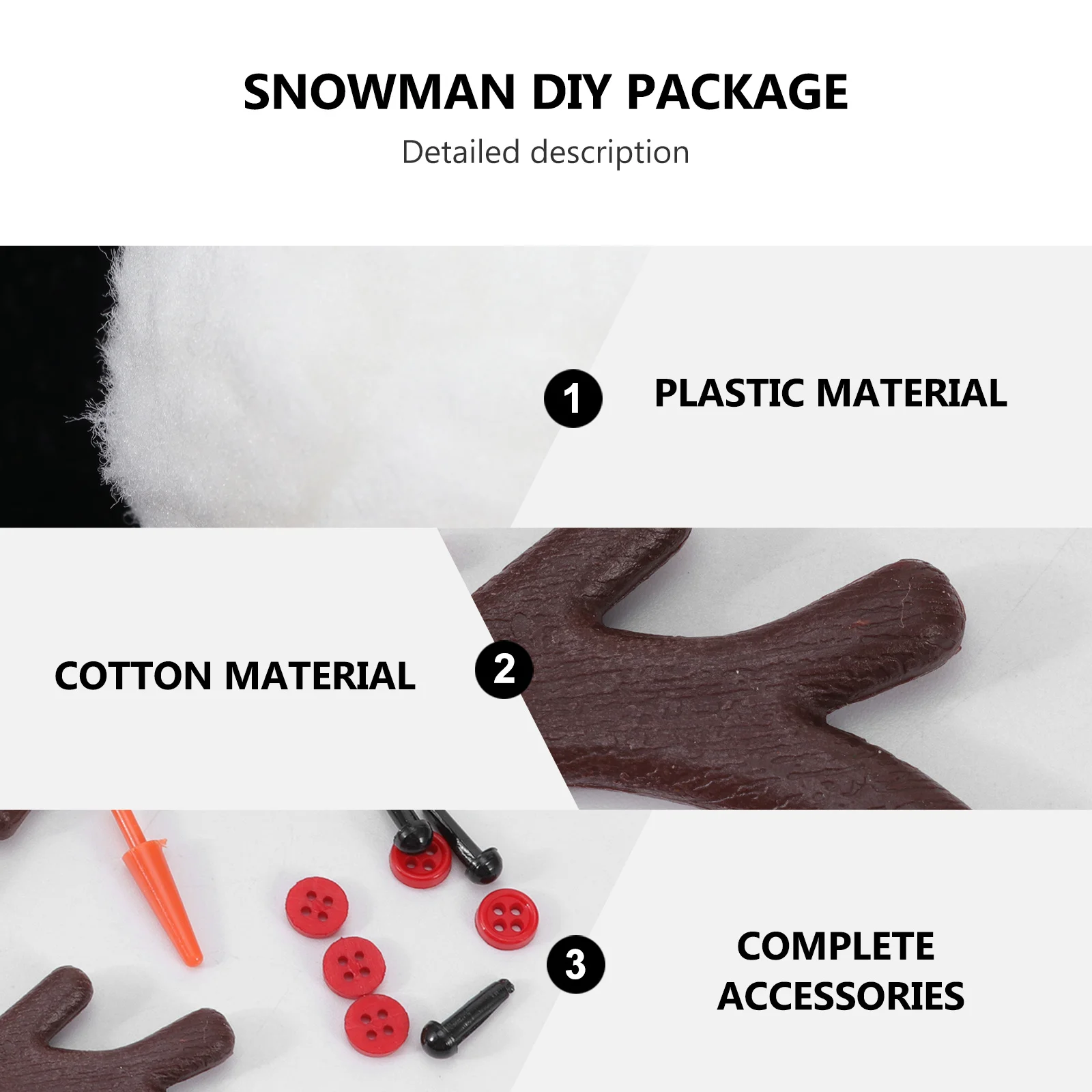 3Sets DIY Material Set Christmas Snowman Kit Lovely Realistic Decor Eco Friendly Kids Gift Snowman Accessories