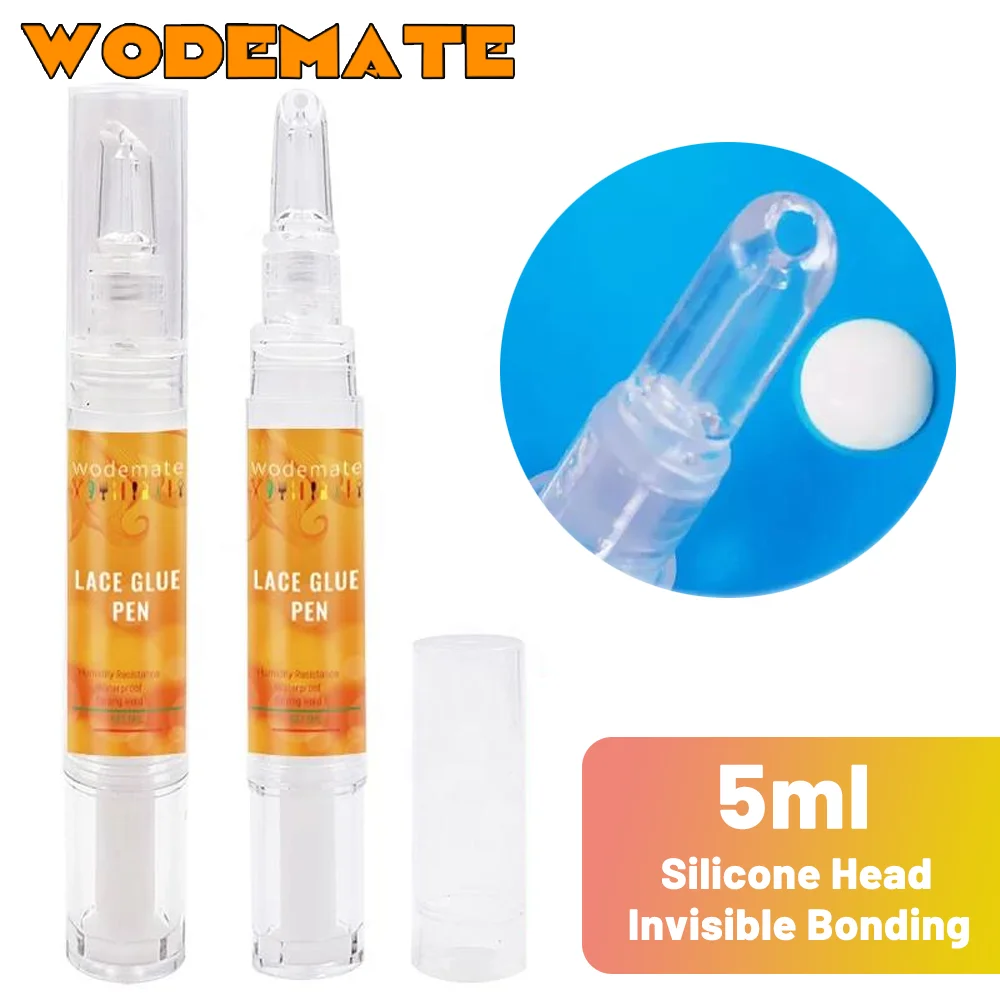 Wodemate กาววิกผมด้านหน้าลูกไม้สำหรับปากกากาวติดวิกกันน้ำด้านหน้าสำหรับวิกผมคอสเพลย์ที่แข็งแรงยึดติดกับกาวและตัวกำจัดขอบ