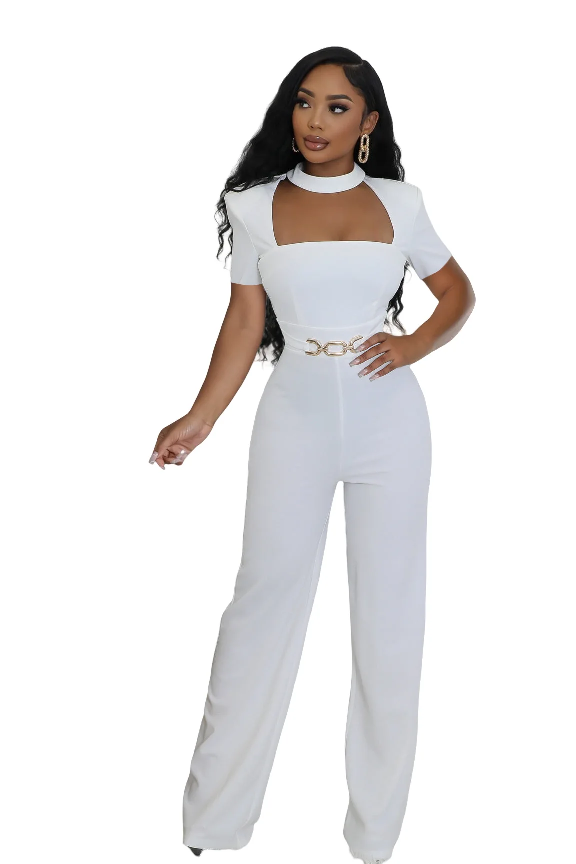 EINY Vintage Elegant Jumpsuits for Women Birthday Celebrity Club Party Square Collar Short Sleeve High Waist Wide Leg Rompers