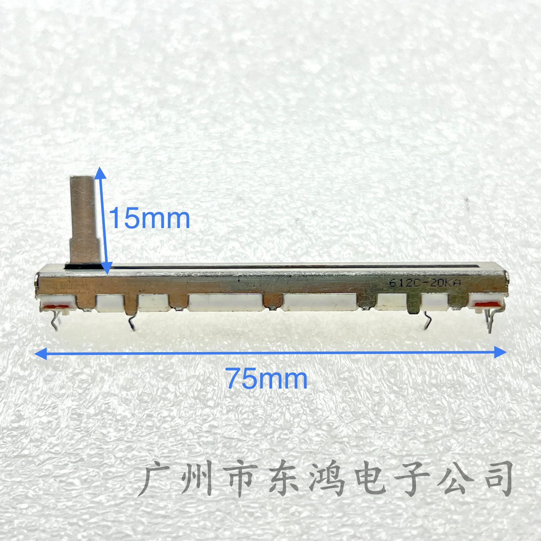 10 PCS Japan ALPS 75mm straight slide double potentiometer A20K shaft length 15mm