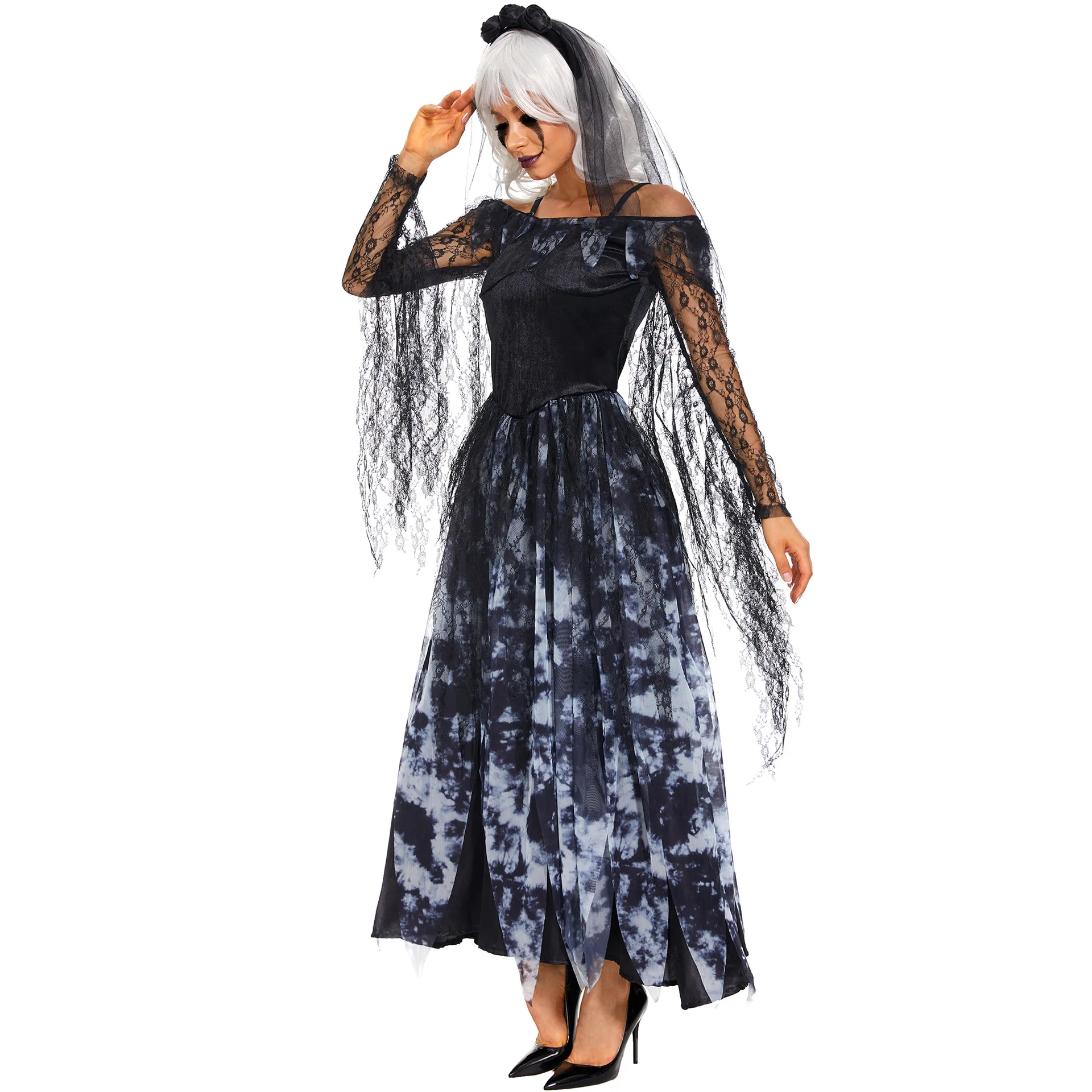 Halloween Costumes for Women Zombie Vampire Ghost Bride Dress Woman Costume Cosplay Adult Female Costumes Witcher Uniform