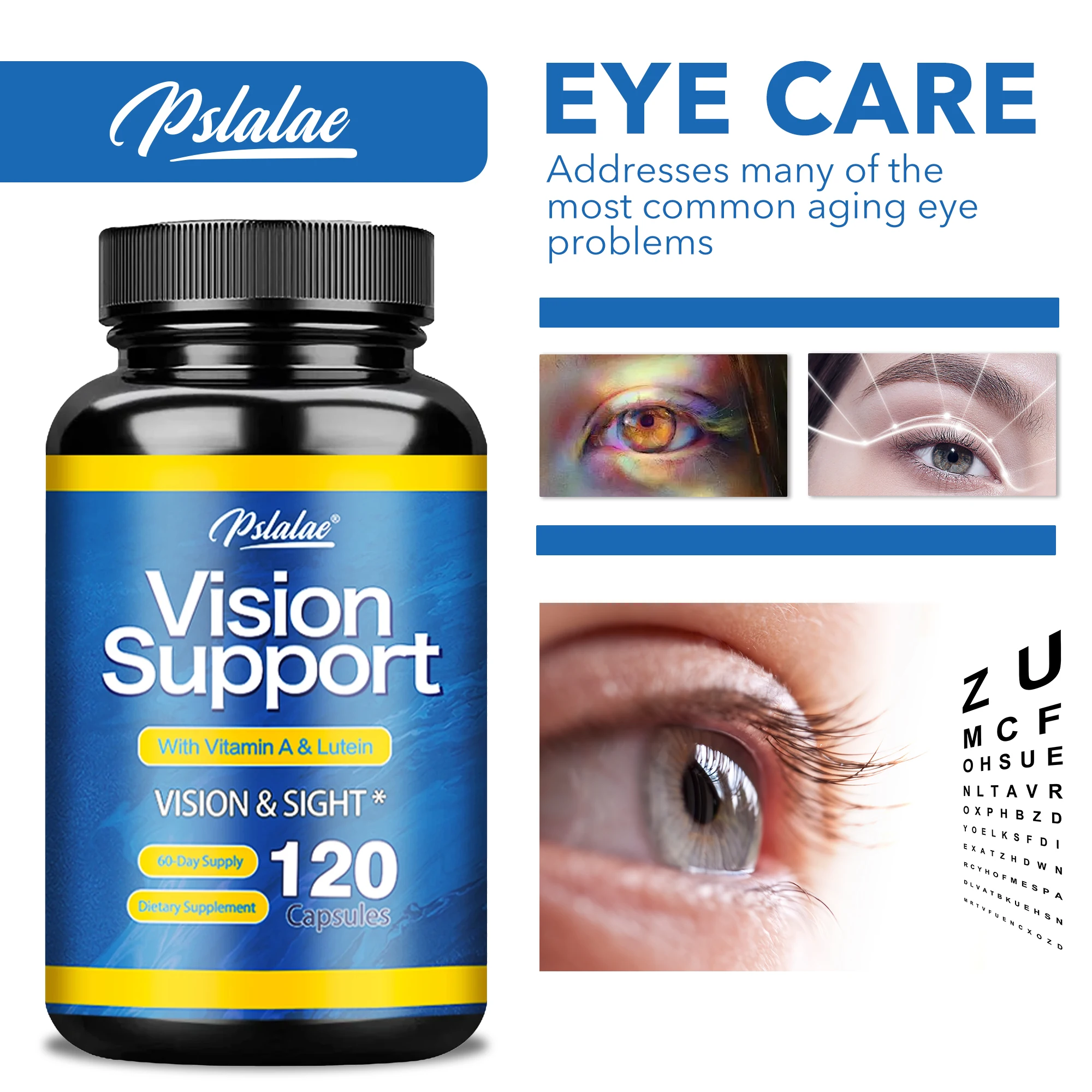 

Eye Support Supplements - Vision, Myopia, Vitamins and Minerals for Eye Care, Improve Eye Edema, Relieve Fatigue, Healthy Macula
