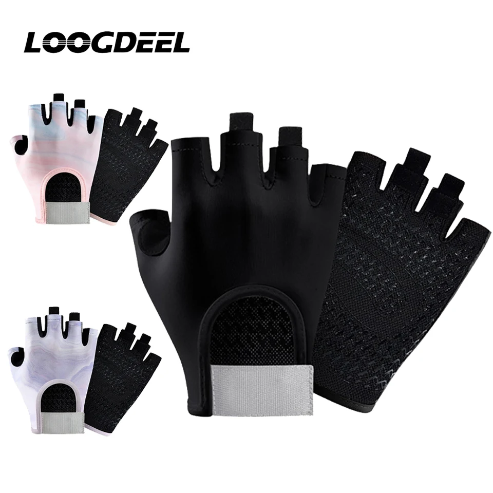 LOOGDEEL 1 زوج جديد تنفس قفازات ركوب الدراجات التدريب ممارسة اللياقة البدنية تجريب رياضة قفازات لرفع الأثقال أصابع قفازات #1