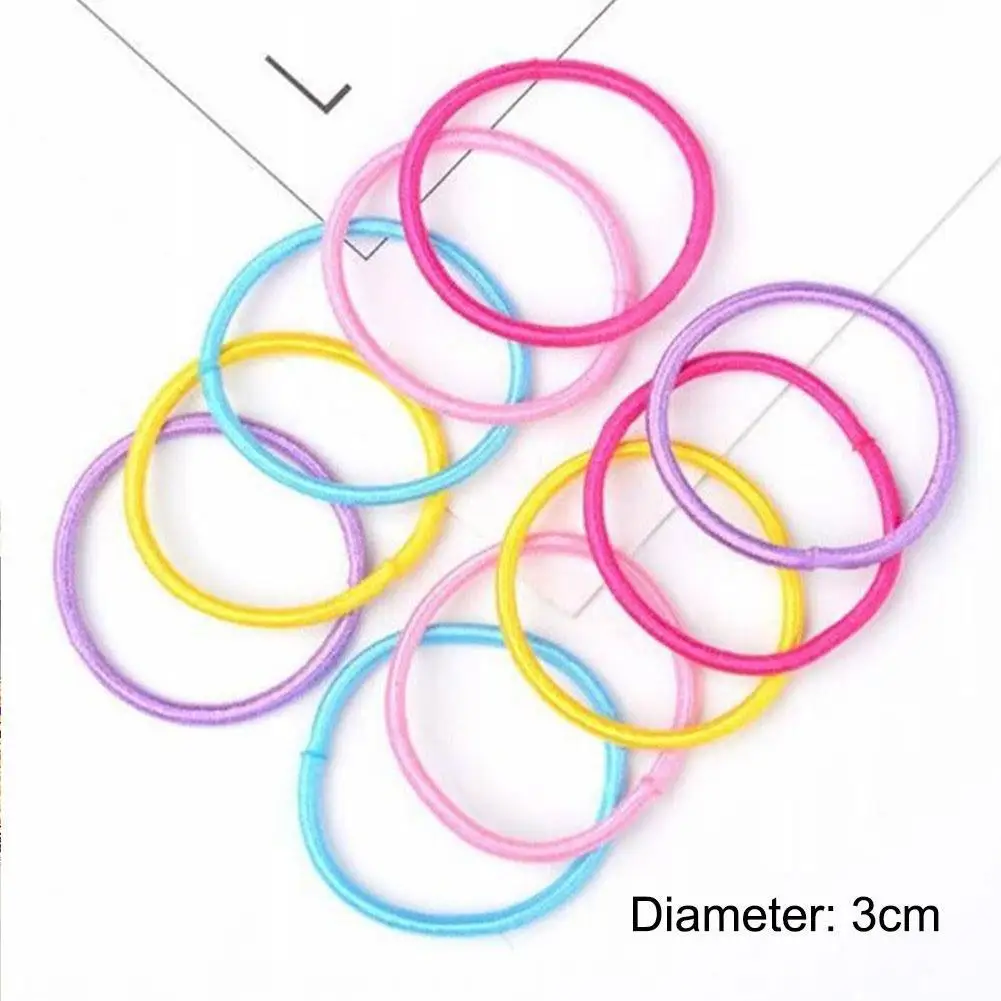 1 Pcs Children\'s Hair Rope Hair Loop Seamless Leather Band Headgear Student Elastic Hair Rope Colorful Choices Healthy Materials