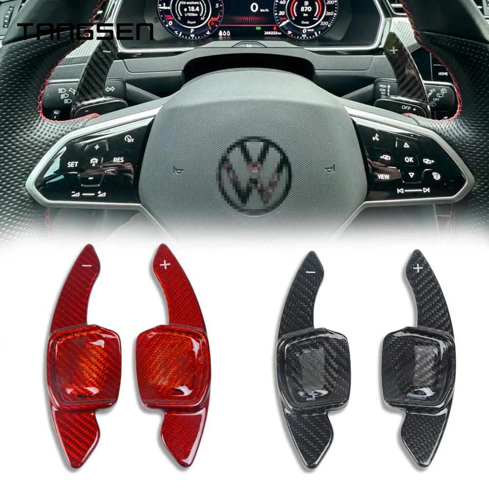 

Carbon Fiber Steering Wheel Paddle Shift Compatible with VW Golf 8 MK8 GTI/R/R line cc Car Accessories