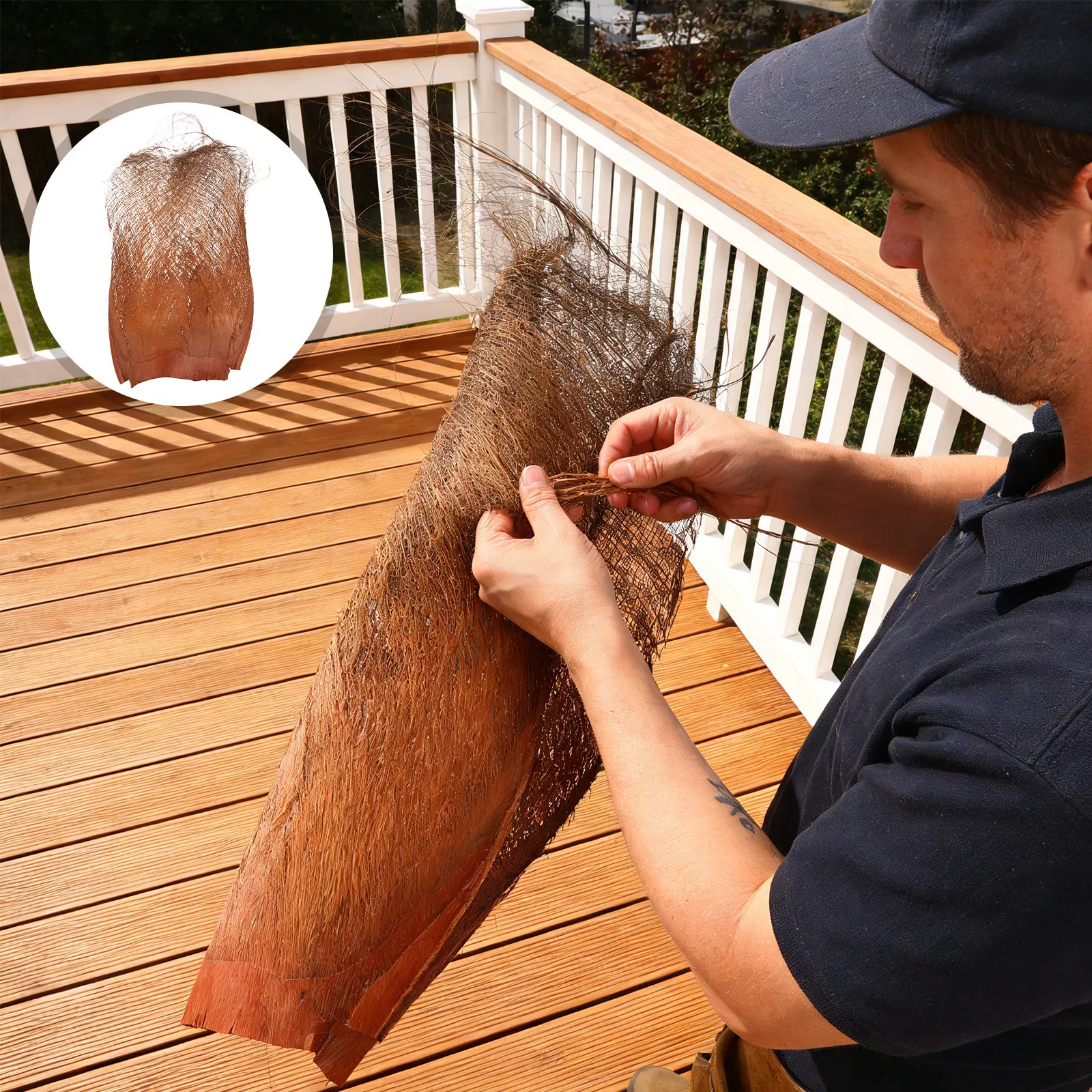 

10Pcs Natural Palm Bark Decorative Strips Weaving Material for Rustic Farmhouse Basket Weaving Straw Hat Making Garden Craft