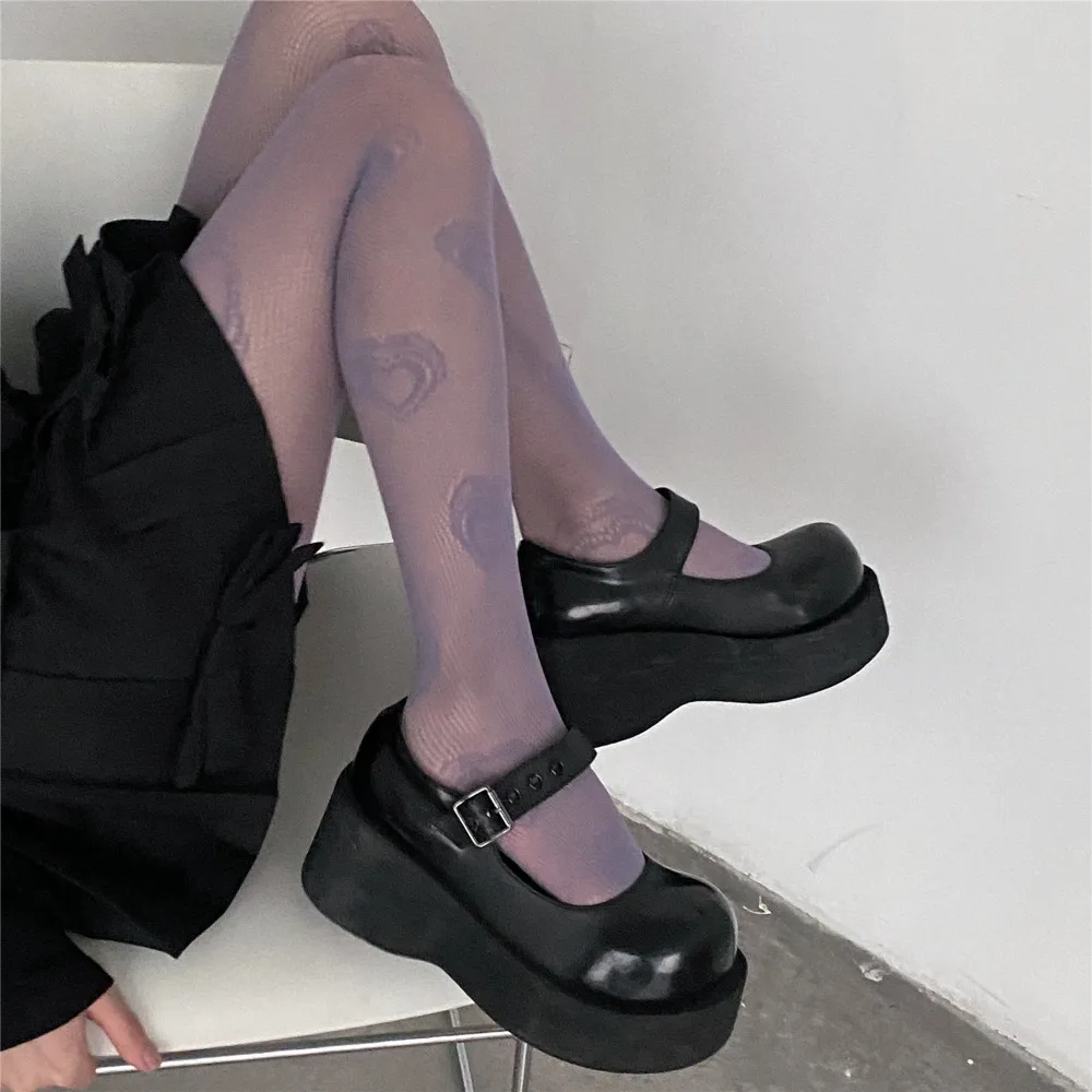 Fashion Dorm Tights Love Print Stockings Punk Style Grace Mesh Fishing Net Stockings Ladies Sexy Pantyhose