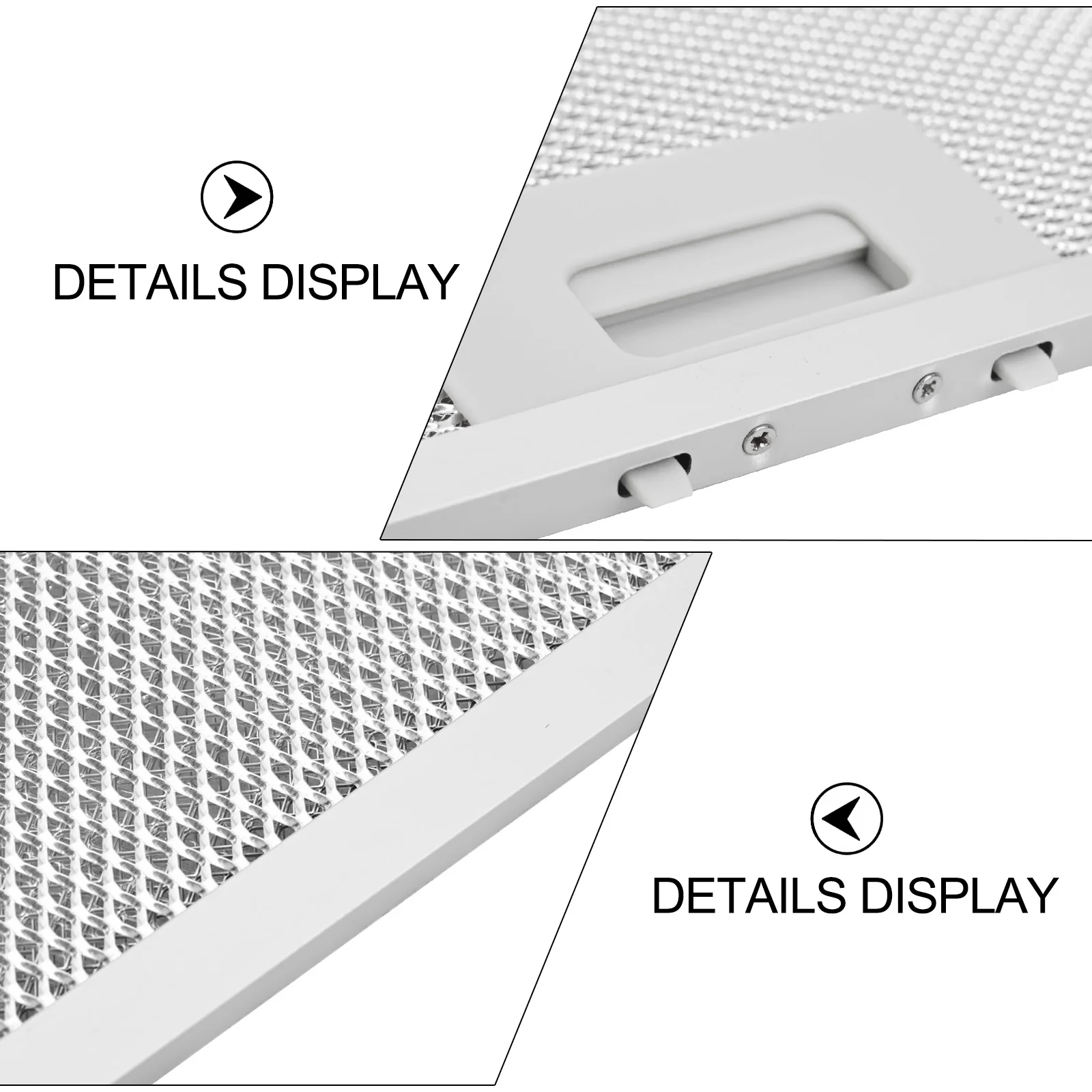 Silver Metal Mesh Range Hood Filter 346x256x9mm, 5-Layer Aluminum Grease Extractor Vent Replacement For Most Kitchen Cooker Hood