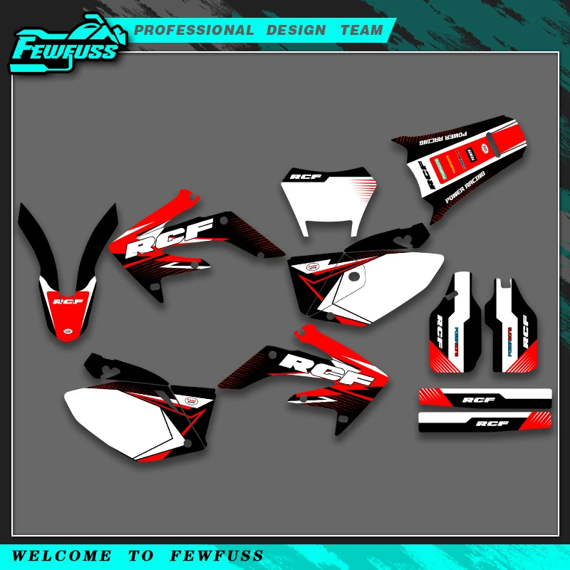 

Fewfuss для HONDA CRF250X CRF 250X CRF 250X 2004-2018 графические наклейки наклейки мотоцикл фон индивидуальный номер имя