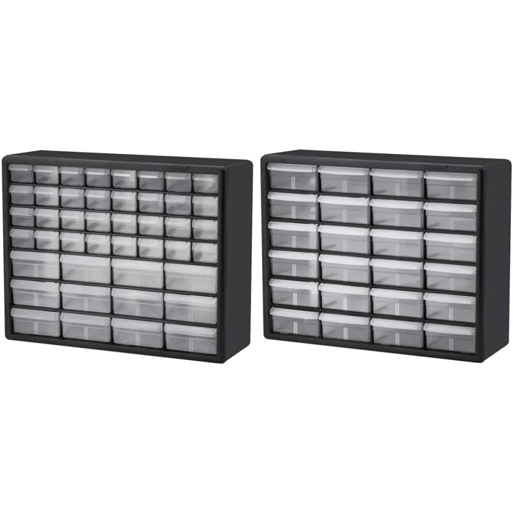 Akro-Mils Kunststoff-Aufbewahrungsschrank mit 24 Schubladen für Teile, Hardware und Handwerk, 20 x 16 x 6,5, Schwarz