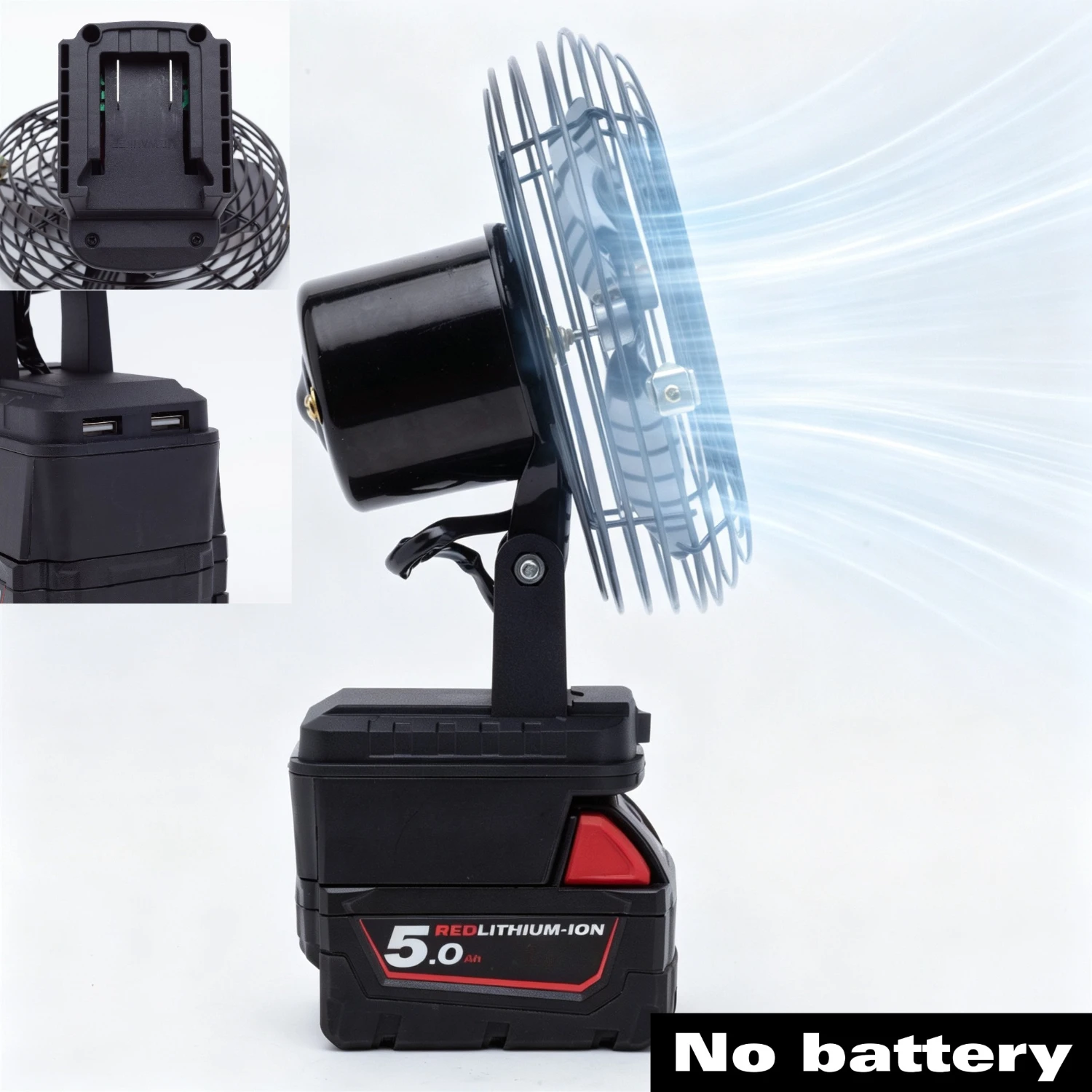usbtype-c-dual-output-portable-charging-fan-is-for-milwaukee-20v-lithium-battery-universal-6-inch-iron-outdoor-construction-site