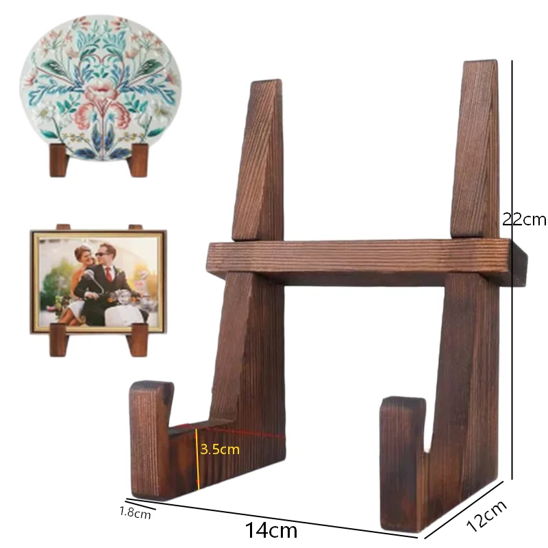 

Wood Picture Frame Stand with Ceramic Board Backing Desktop Display Stand Elderly Painting Frame Support Bracket