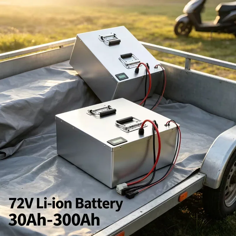 72V Li-ion Rechargeable Battery, 40Ah-200Ah, Bluetooth BMS, APP Monitoring, Deep Cycle for E-Bike and Scooter