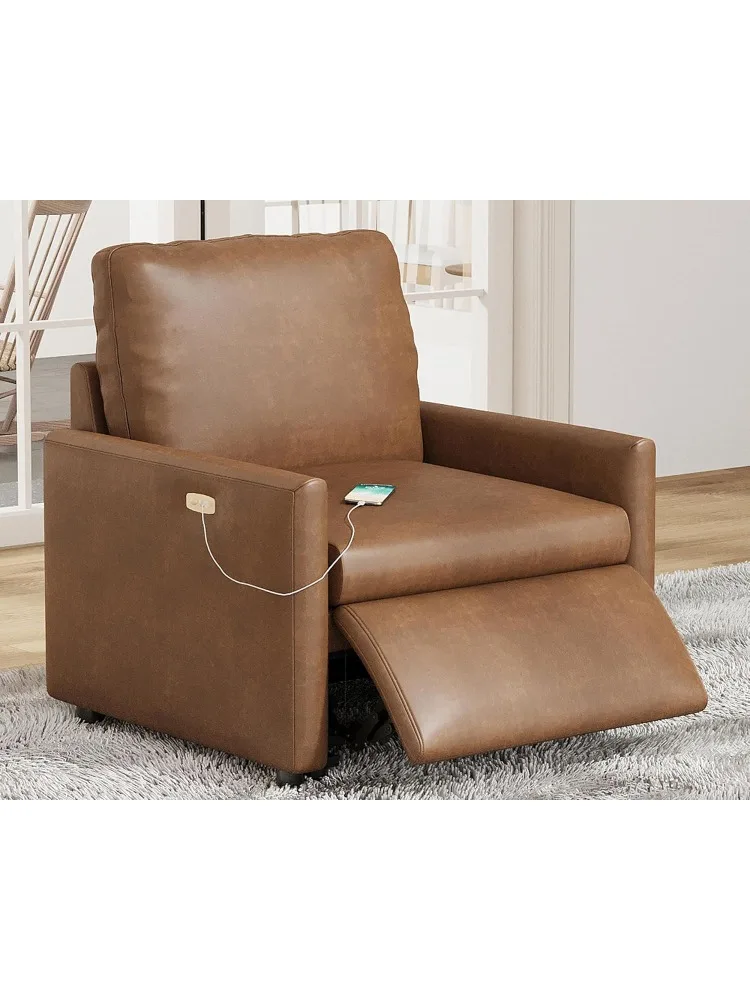 

Одноместное левое кресло, секционный диван с откидной спинкой и USB-портом, кожаный модульный диван для гостиной