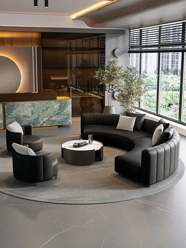 ZK lobby curved sofa light luxury sales office negotiation beauty salon club reception lounge area sofa combination