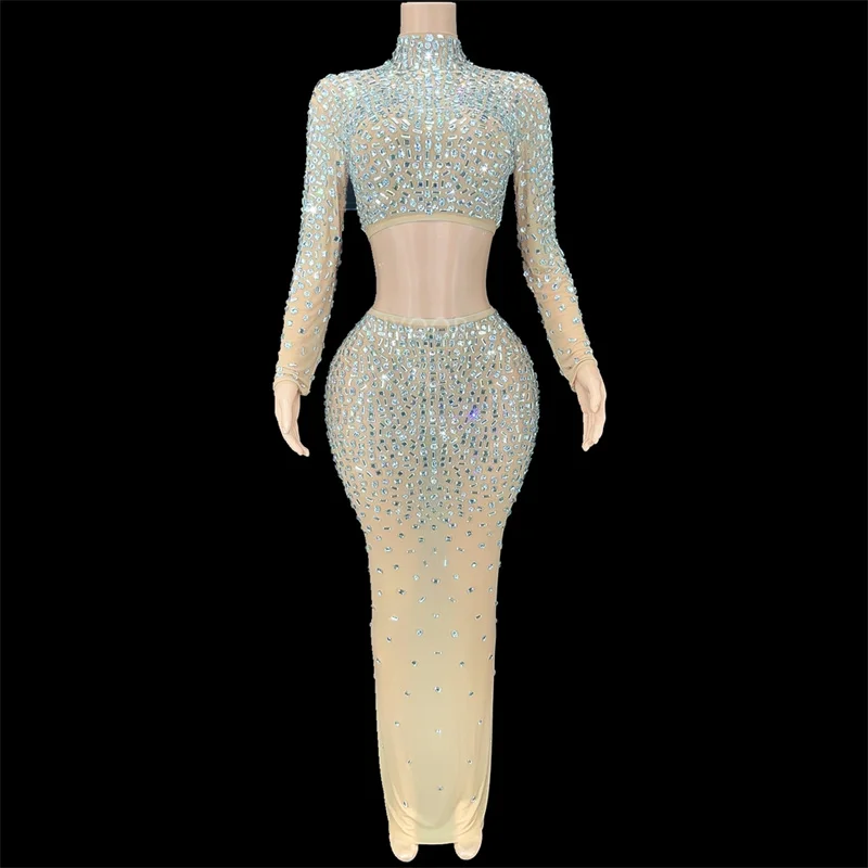 

Women's Dress 2 Colors Sparkly Short Skirt Singer Dance Costume Celebrate Evening Party Birthday Outfit Show Dancer Stage Wear