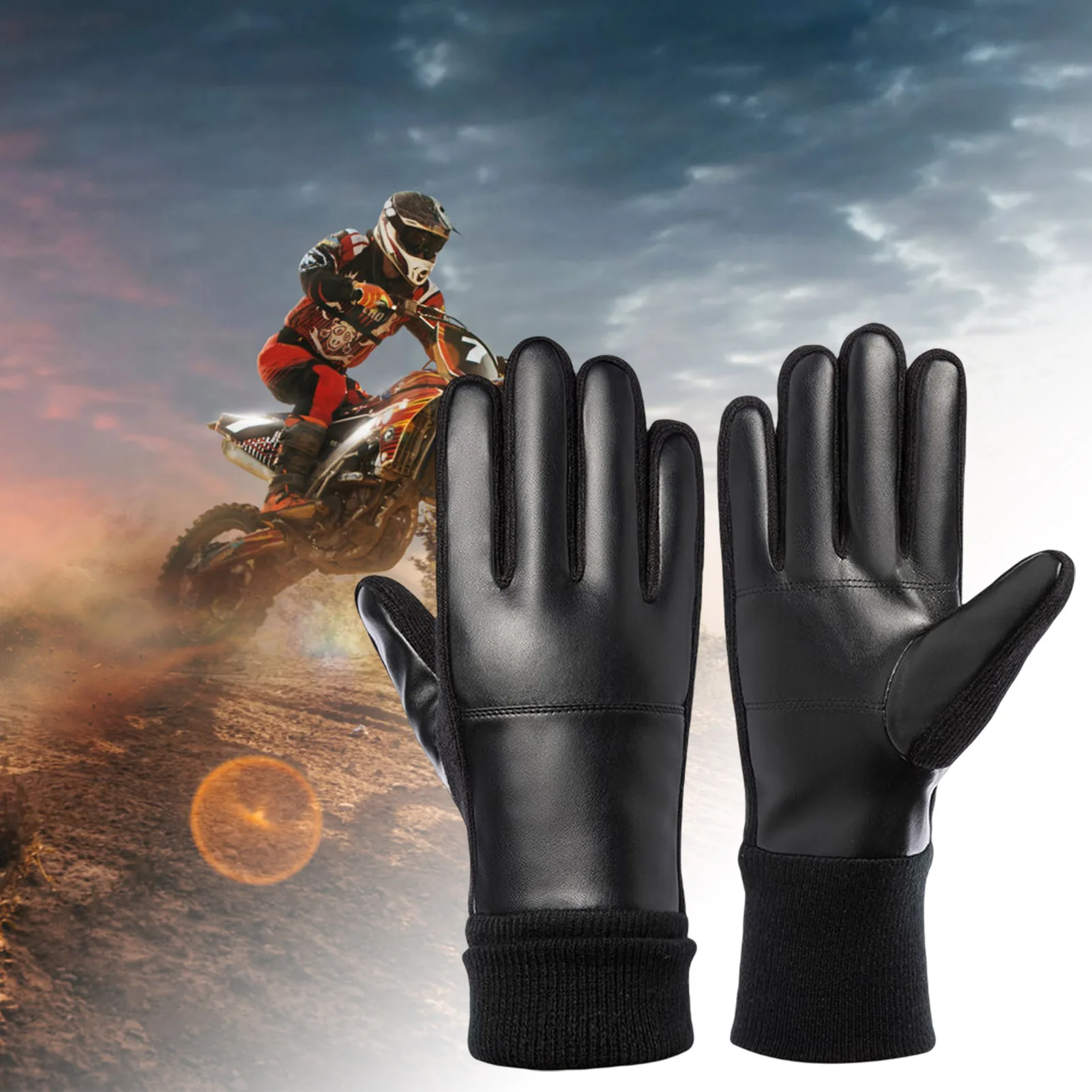 Winter Leather Motocycle Gloves Warm Touchscreen Texting for Women Winter Accessories