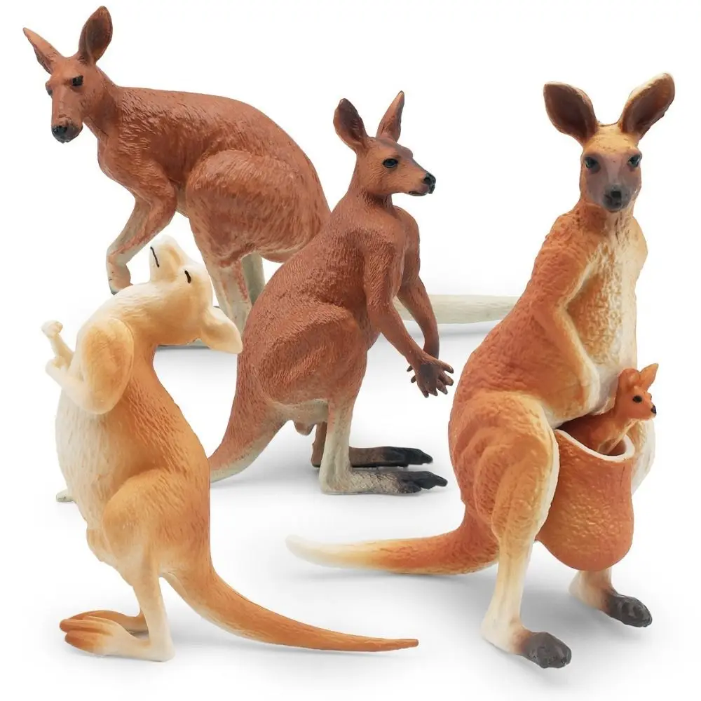 PVC Material Kangaroo Figures Handmade Craftsmanship Simulated Design Kangaroo Model Collectible Quality Kangaroo Statue Crafts