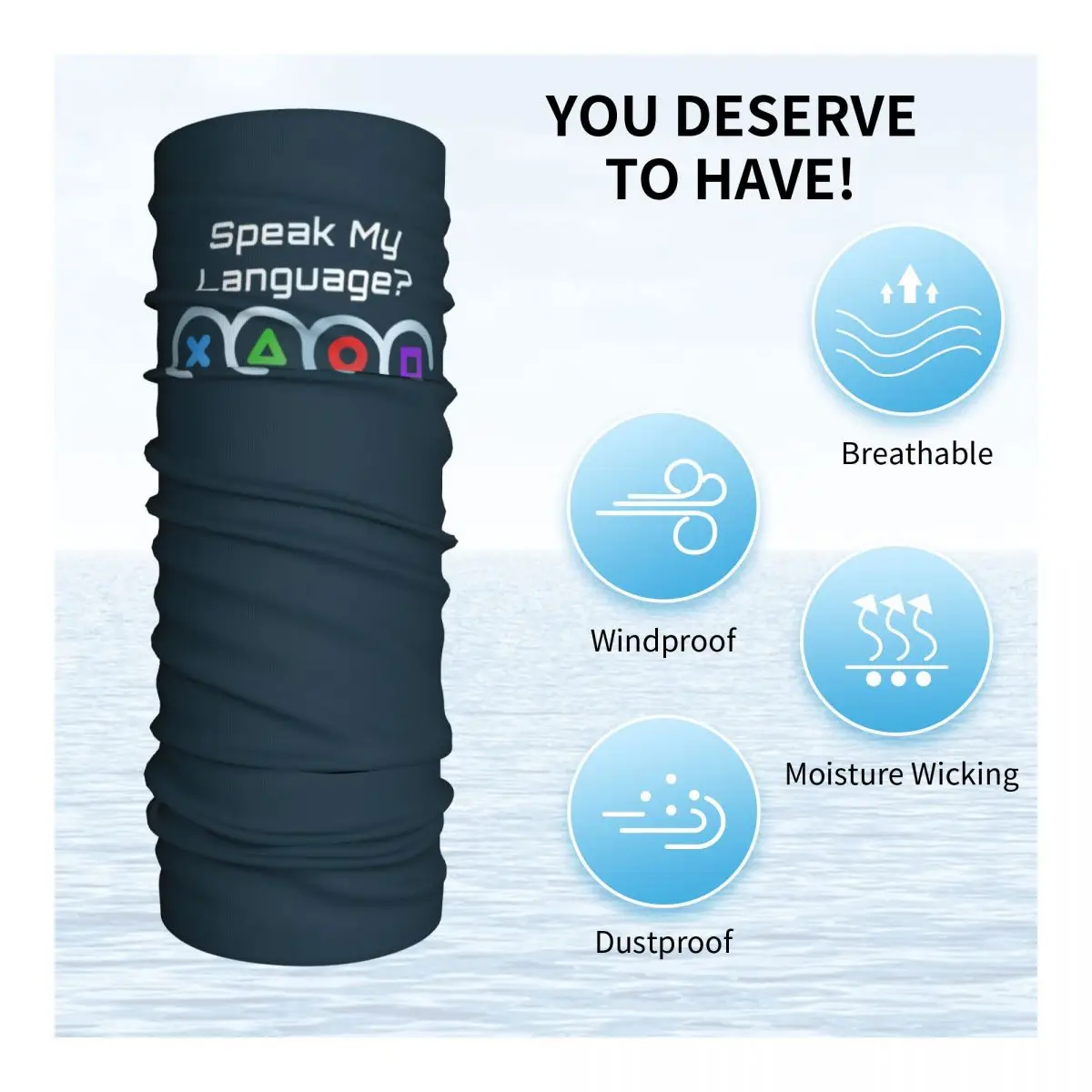 커스텀 게이머 스피크 마이 랭귀지 겨울 헤드밴드 넥 워머 남녀 하이킹 사이클링 튜브 스카프 비디오 게임 컨트롤러 페이스