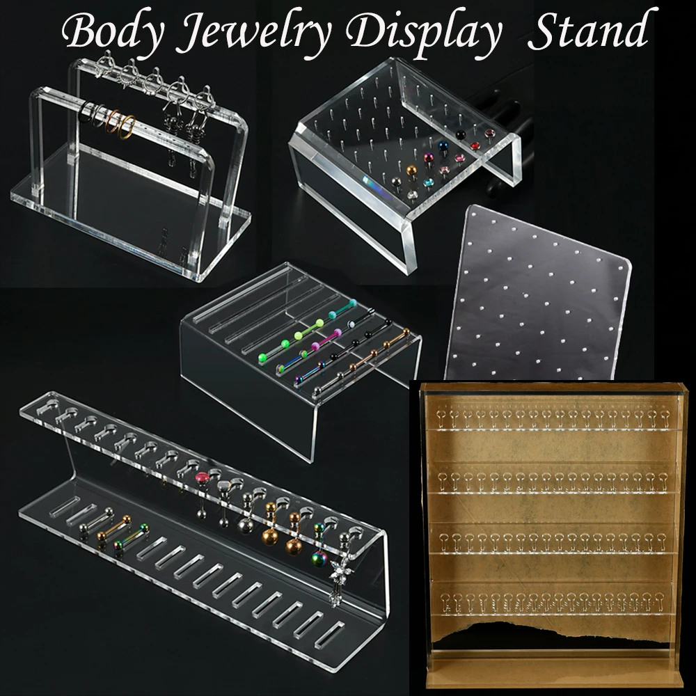 1PC Transparent Multi-stil Multifunktionale Schmuck Display Board Ohrring Nabel Septum Zunge Lip Stud Lagerung Acryl Display